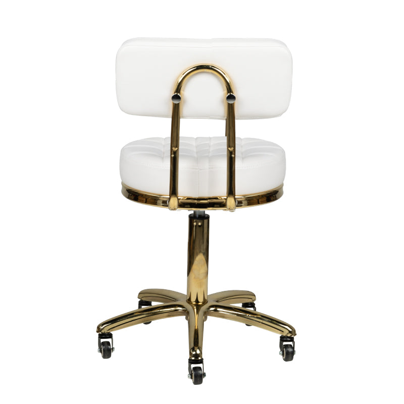 TABORET KOSMETYCZNY GOLD AM-961 BIAŁY