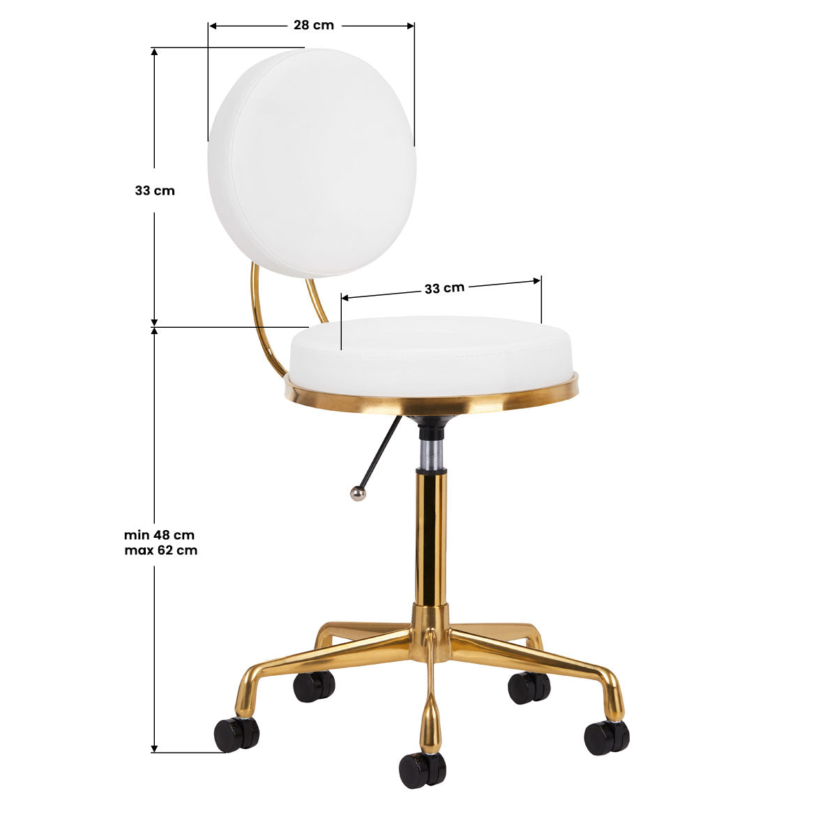 TABORET KOSMETYCZNY H5 ZŁOTO BIAŁY