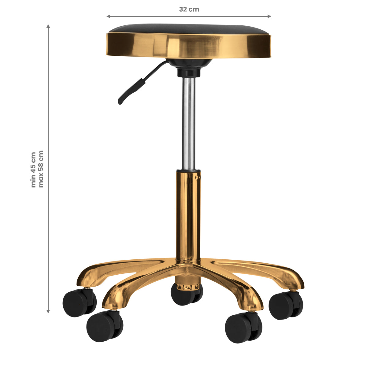 TABORET KOSMETYCZNY M-1640 ZŁOTO CZARNY