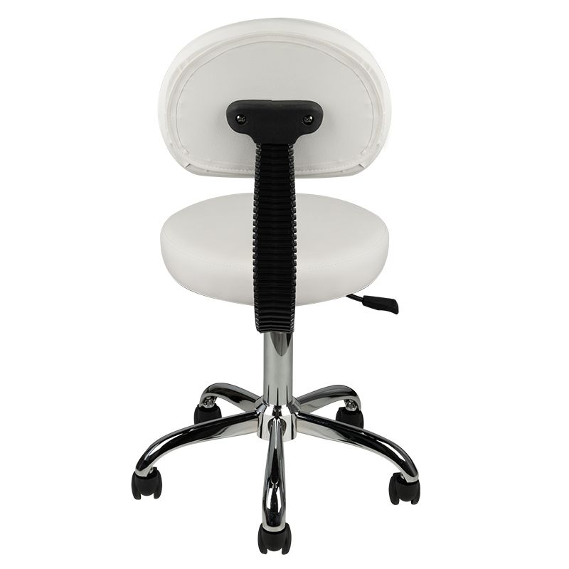 TABORET KOSMETYCZNY Z OPARCIEM AM-9934 BIAŁY