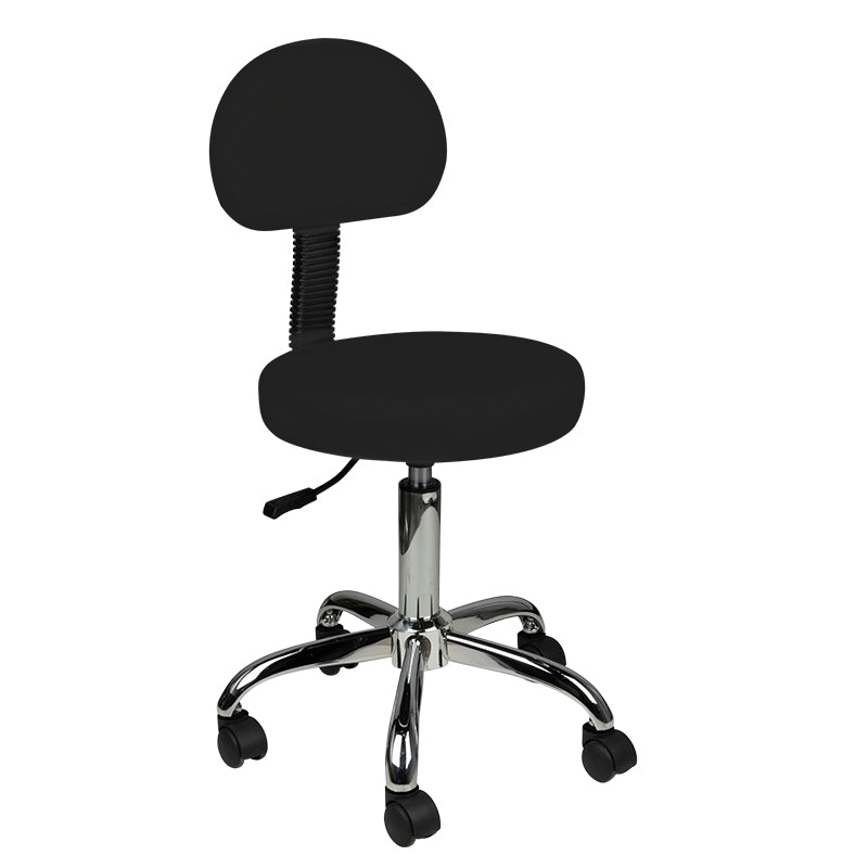 TABORET KOSMETYCZNY Z OPARCIEM AM-9934 BLACK
