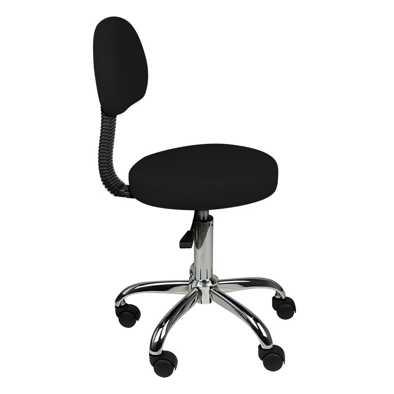 TABORET KOSMETYCZNY Z OPARCIEM AM-9934 BLACK