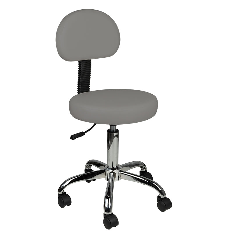 TABORET KOSMETYCZNY Z OPARCIEM AM-9934 GREY