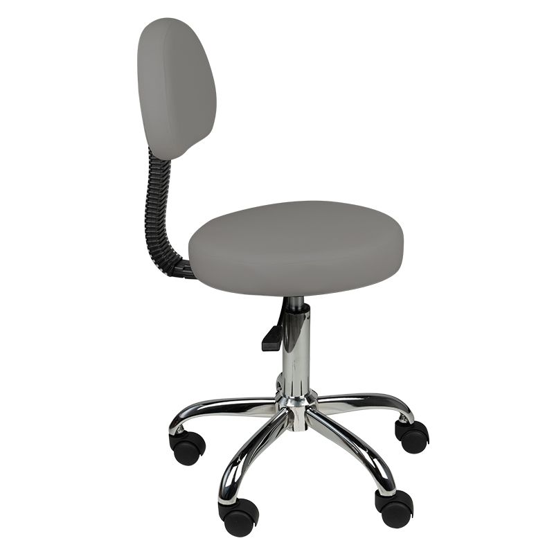 TABORET KOSMETYCZNY Z OPARCIEM AM-9934 SZARY