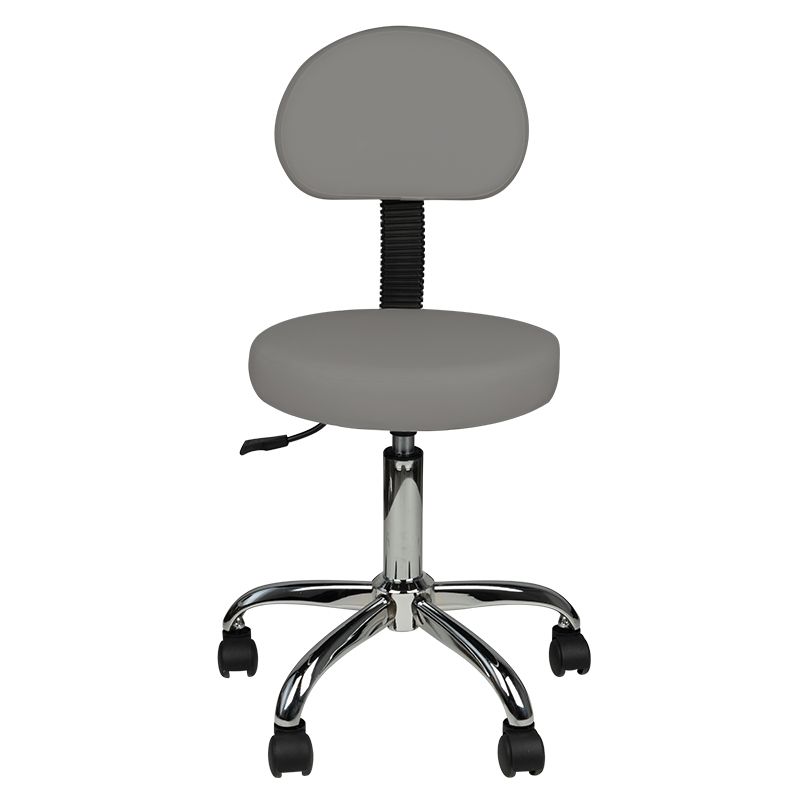 TABORET KOSMETYCZNY Z OPARCIEM AM-9934 SZARY