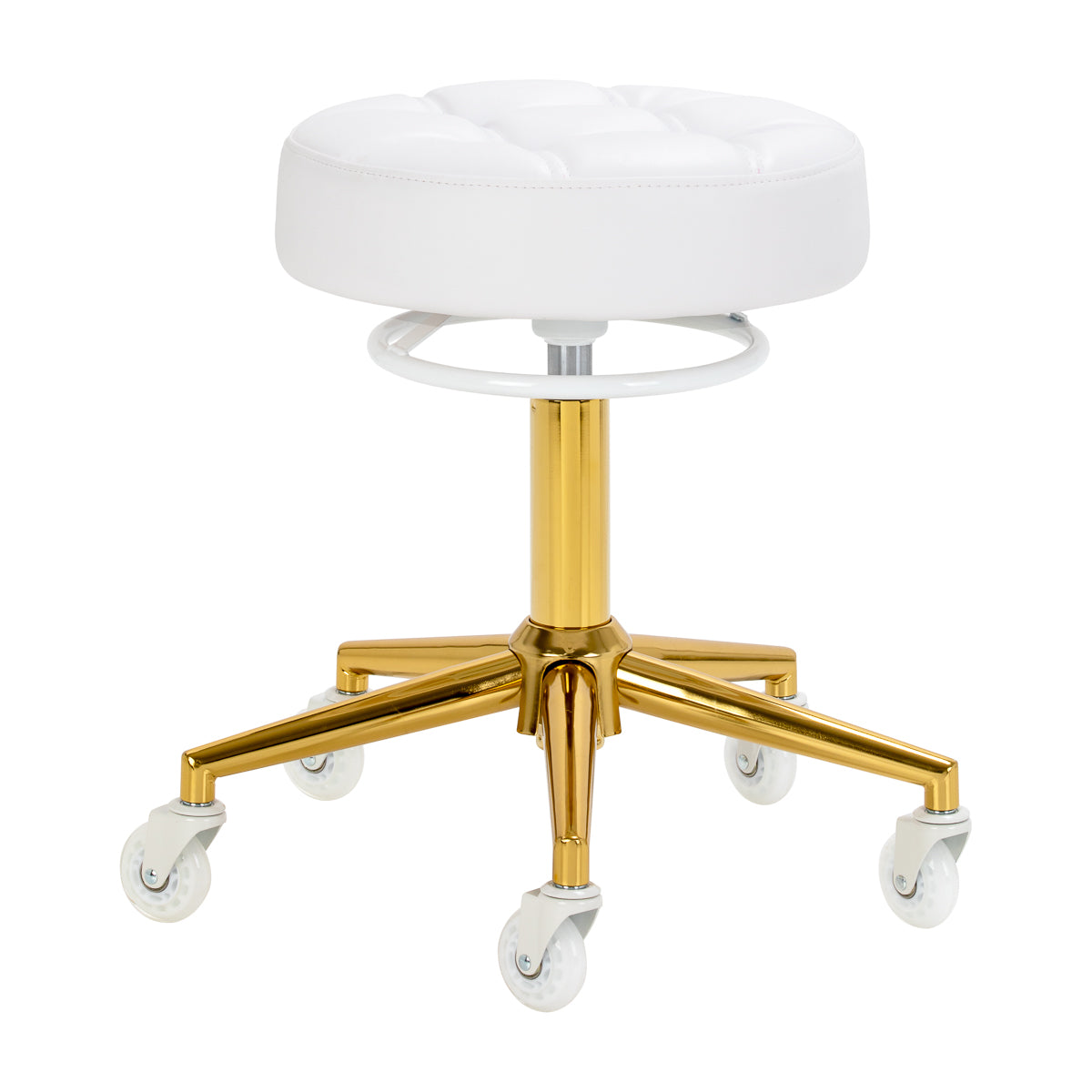 Taboret fryzjerski Gabbiano D054G biało-złoty