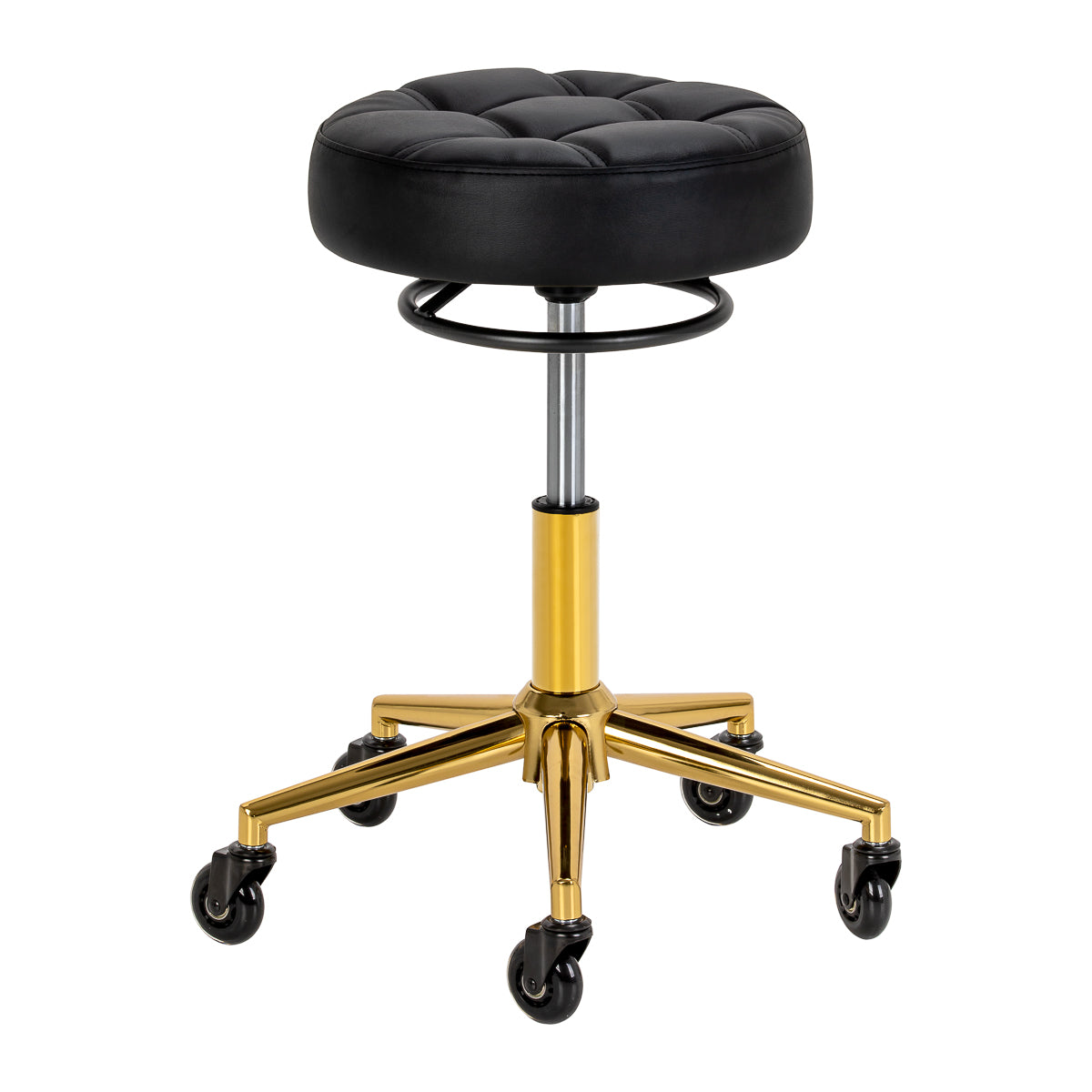 Taboret fryzjerski Gabbiano D054G czarno-złoty