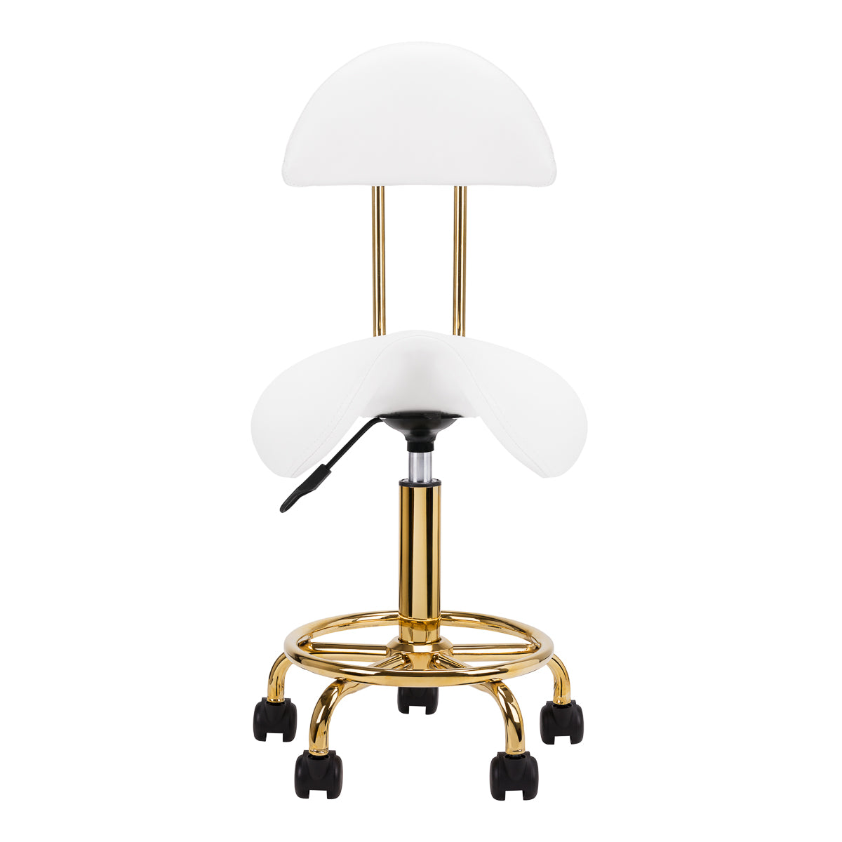 Taboret kosmetyczny 6001-G złoto - biały 2 gat.