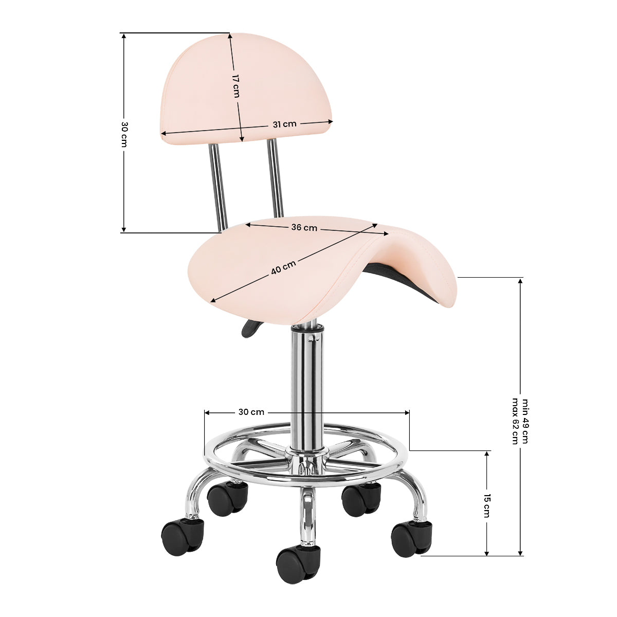 Taboret kosmetyczny 6001 różowy