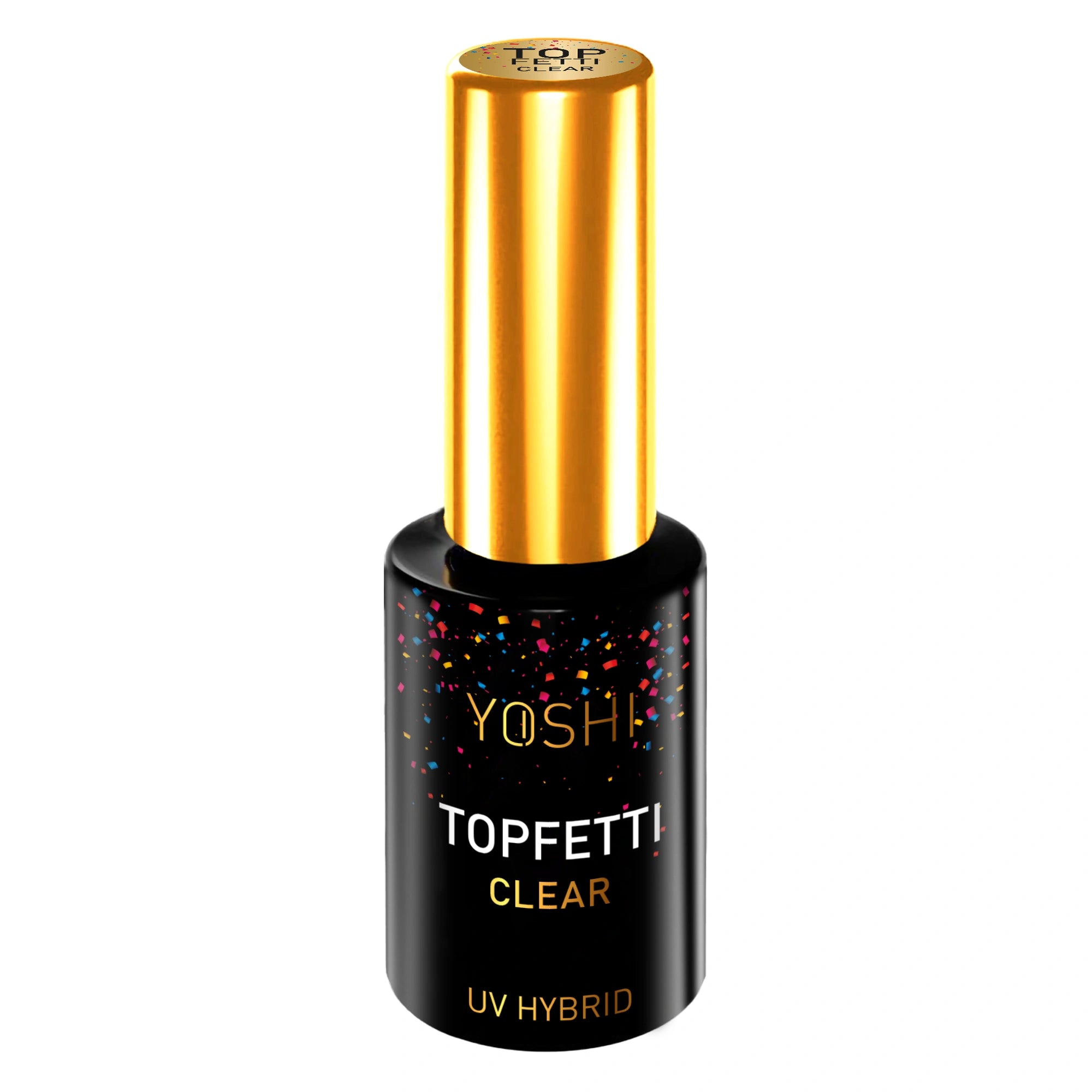Yoshi - Uv Top Topfetti Clear Top Z Kolorową Drobiną, Wykończenie Błysk 10ml