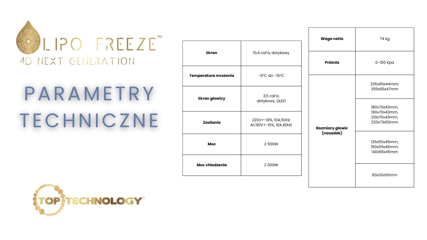 Urządzenie Kosmetyczne - Lipo Freeze 4D Next Generation Kriolipoliza