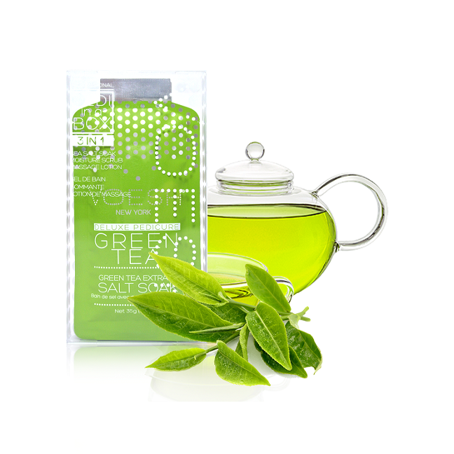 VOESH Green Tea Detox Pedi In A Box Basic Zestaw Do Pedicure 3 Kroki