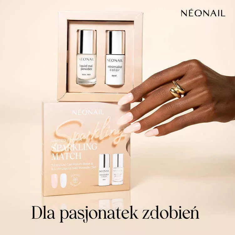 NeoNail Zestaw Baza Hybrydowa I Pyłek W Płynie Sparkling Match