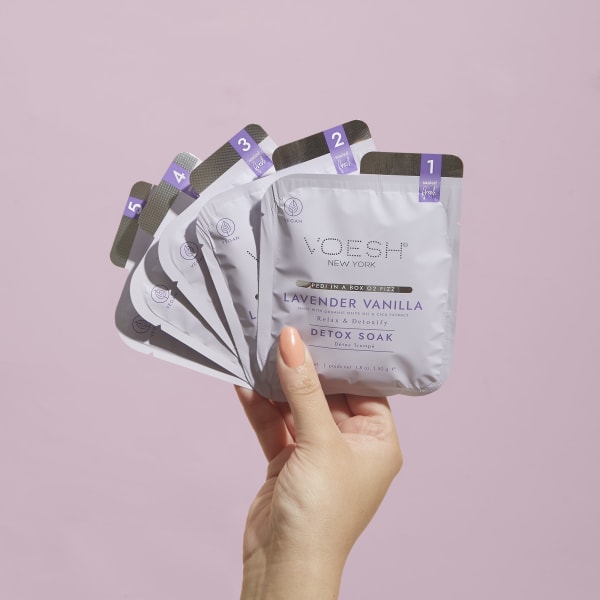VOESH Lavender Vanilla Pedi In A Box O2 Fizz Zestaw Do Pedicure 5 Kroków