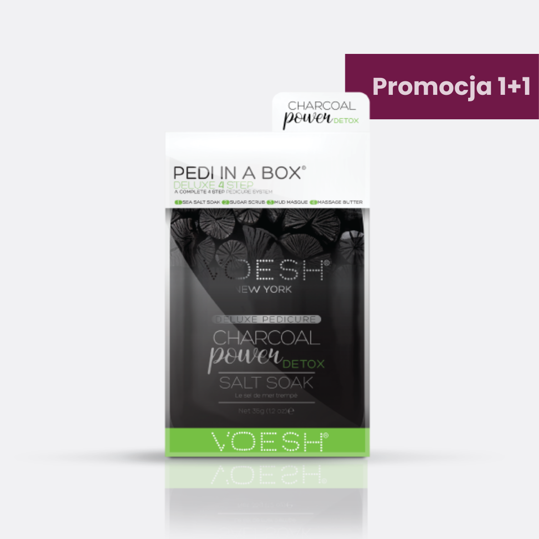 VOESH Charcoal Power Detox Pedi In A Box Deluxe Zestaw Do Pedicure 4 Kroki