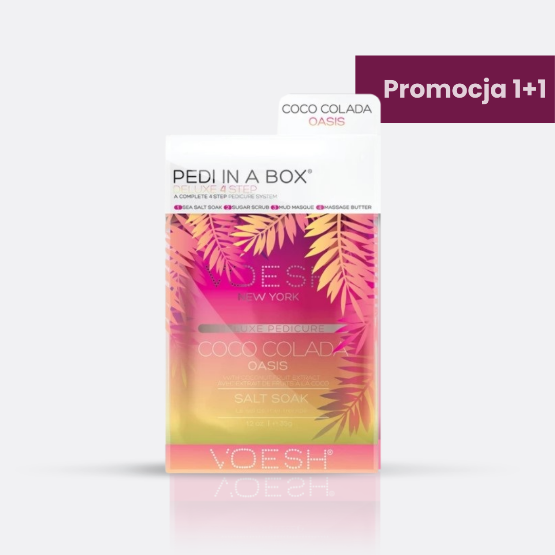 VOESH Coco Colada Oasis Pedi In A Box Deluxe Zestaw Do Pedicure 4 Kroki