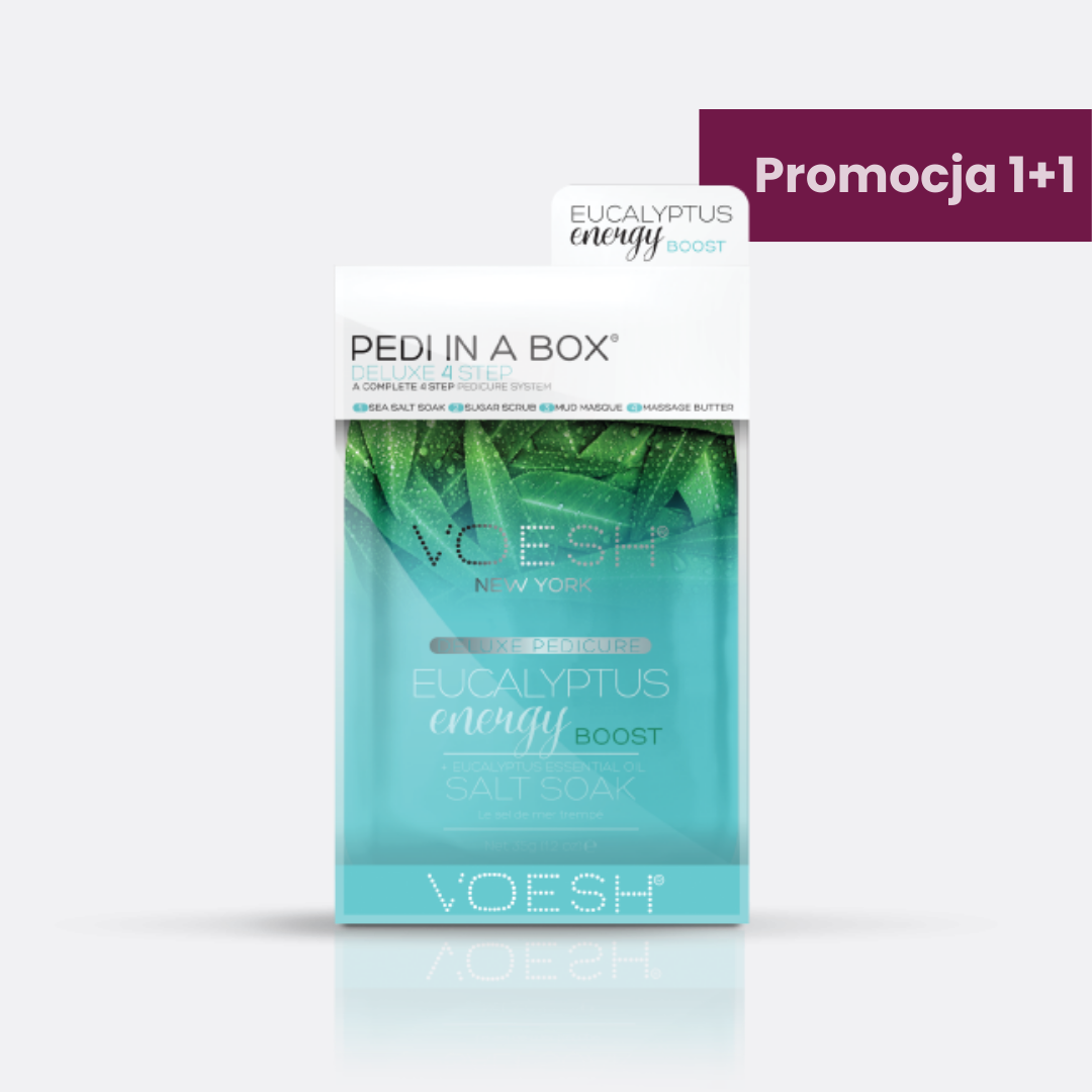 VOESH Eucalyptus Energy Boost Pedi In A Box Deluxe Zestaw Do Pedicure 4 Kroki