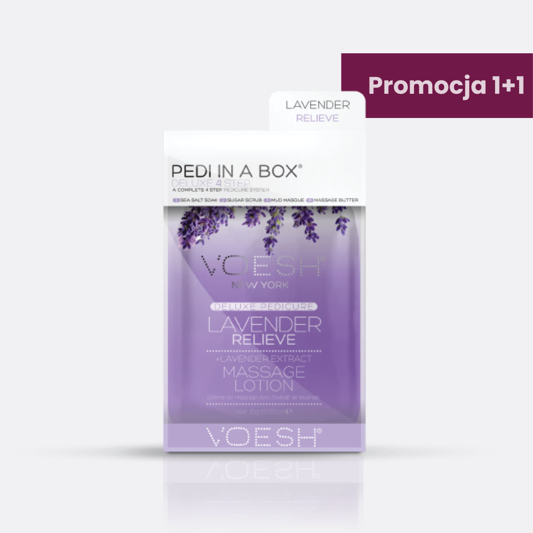 VOESH Lavender Relieve Pedi In A Box Deluxe Zestaw Do Pedicure 4 Kroki