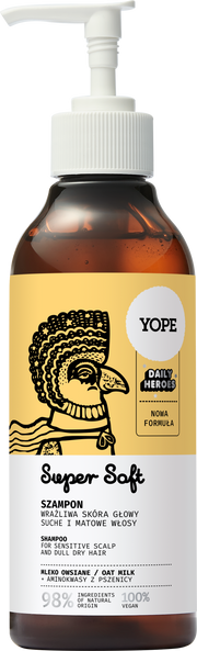 Yope Naturalny Szampon Do Włosów Mleko Owsiane 98% 300ml