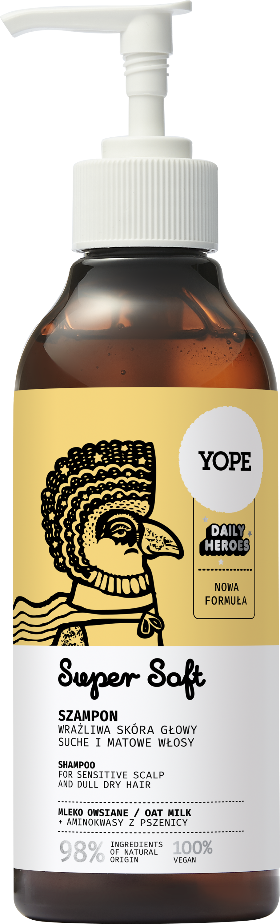Yope Naturalny Szampon Do Włosów Mleko Owsiane 98% 300ml