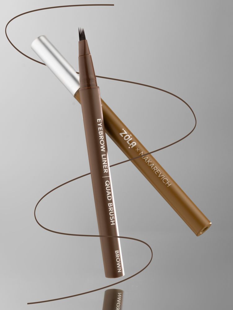 ZOLA x Makarevich Eyebrow Liner Brown eyeliner do brwi z aplikatorem Quad