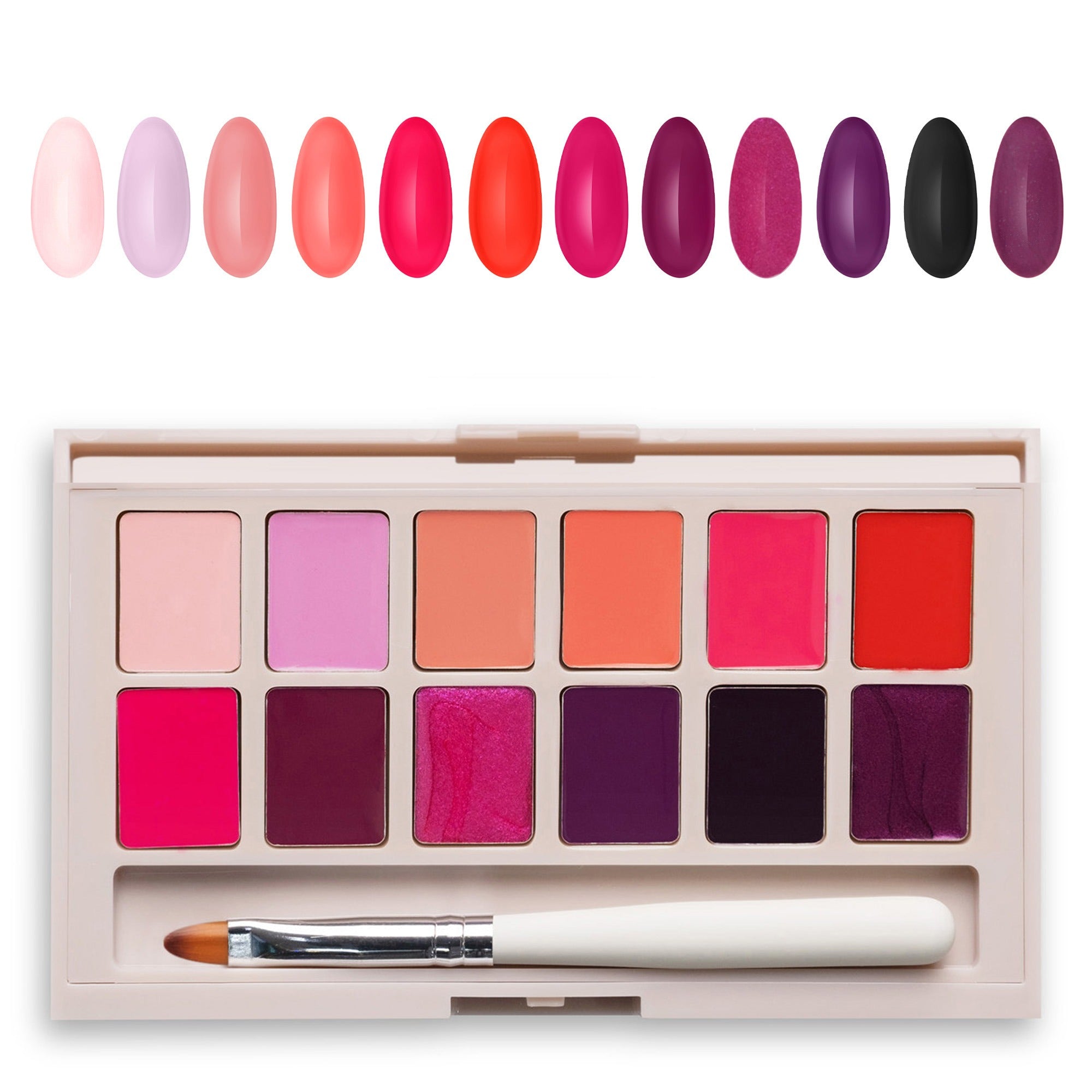 Mani King Paleta Z 12 Lakierami Hybrydowymi Flowers - Zestaw 9