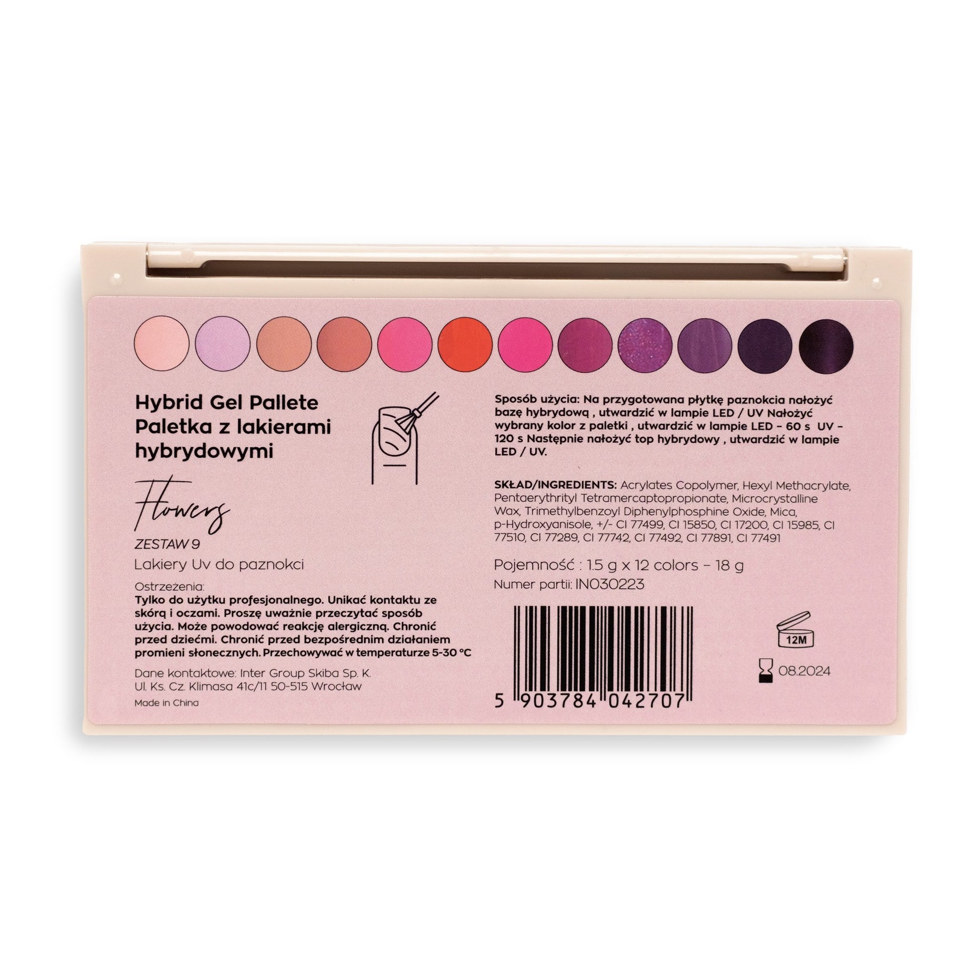 Mani King Paleta Z 12 Lakierami Hybrydowymi Flowers - Zestaw 9