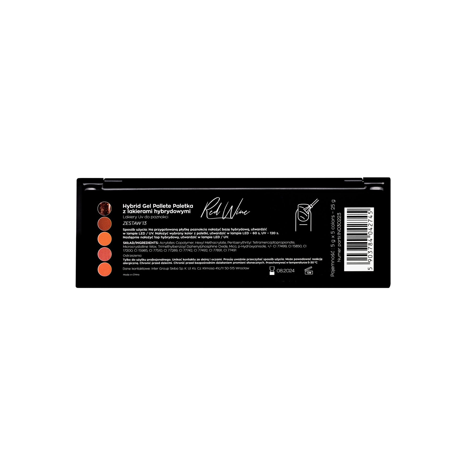 Mani King Paleta Z 5 Lakierami Hybrydowymi Red Wine - Zestaw 13