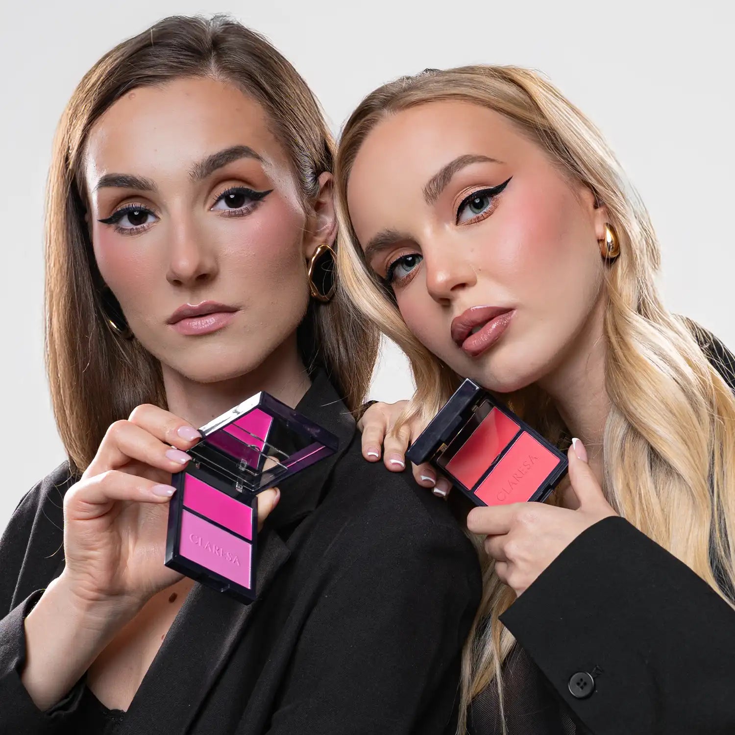 Claresa Duo Palette Creamy & Pressed - Blush 02 Candy Crush, Kremowo-Pudrowa Paleta Do Konturowania - Róż, 8,5g