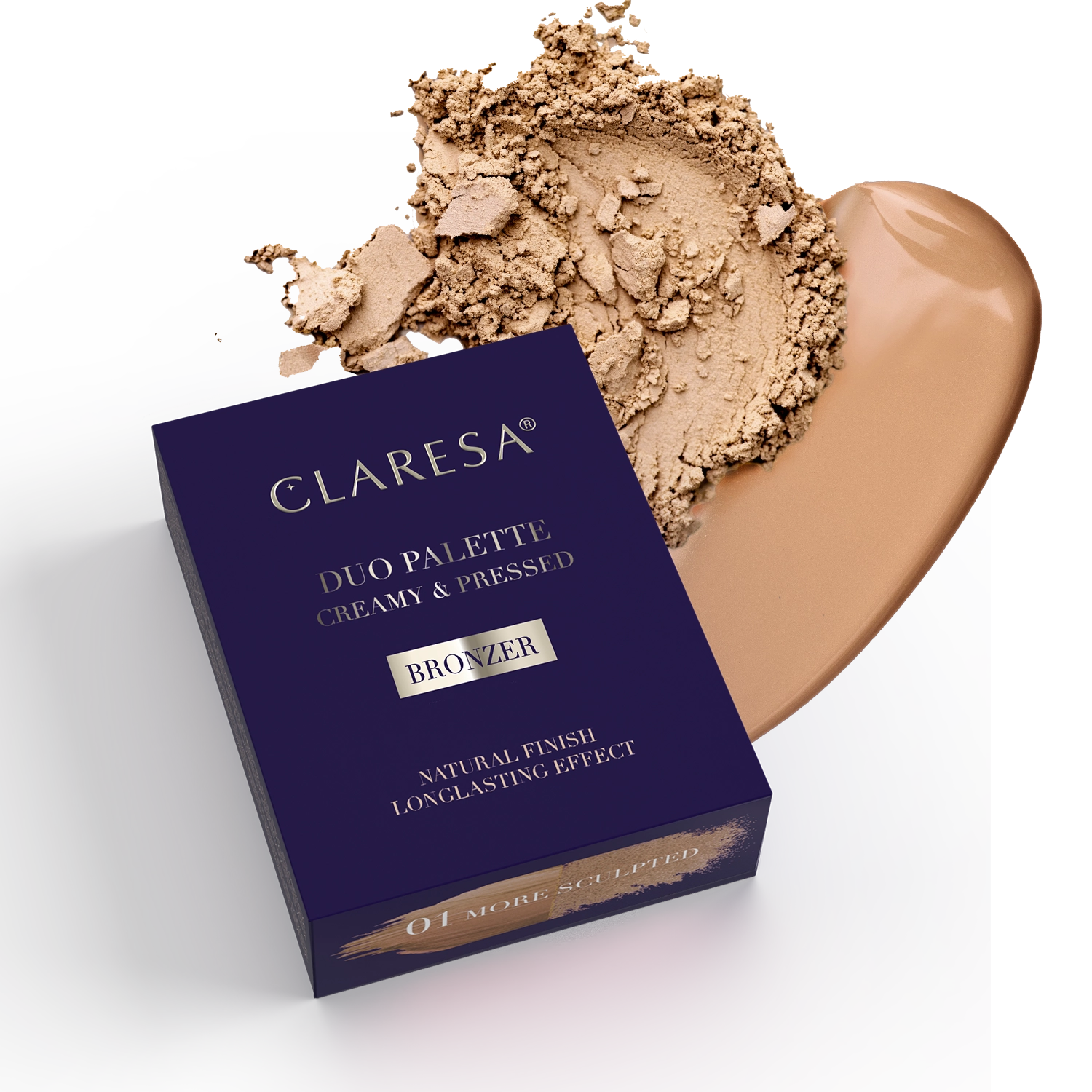 Claresa Duo Palette Creamy & Pressed - Bronzer 01 More Sculpted Kremowo-Pudrowa Paleta Do Konturowania - Bronzer 8,5g