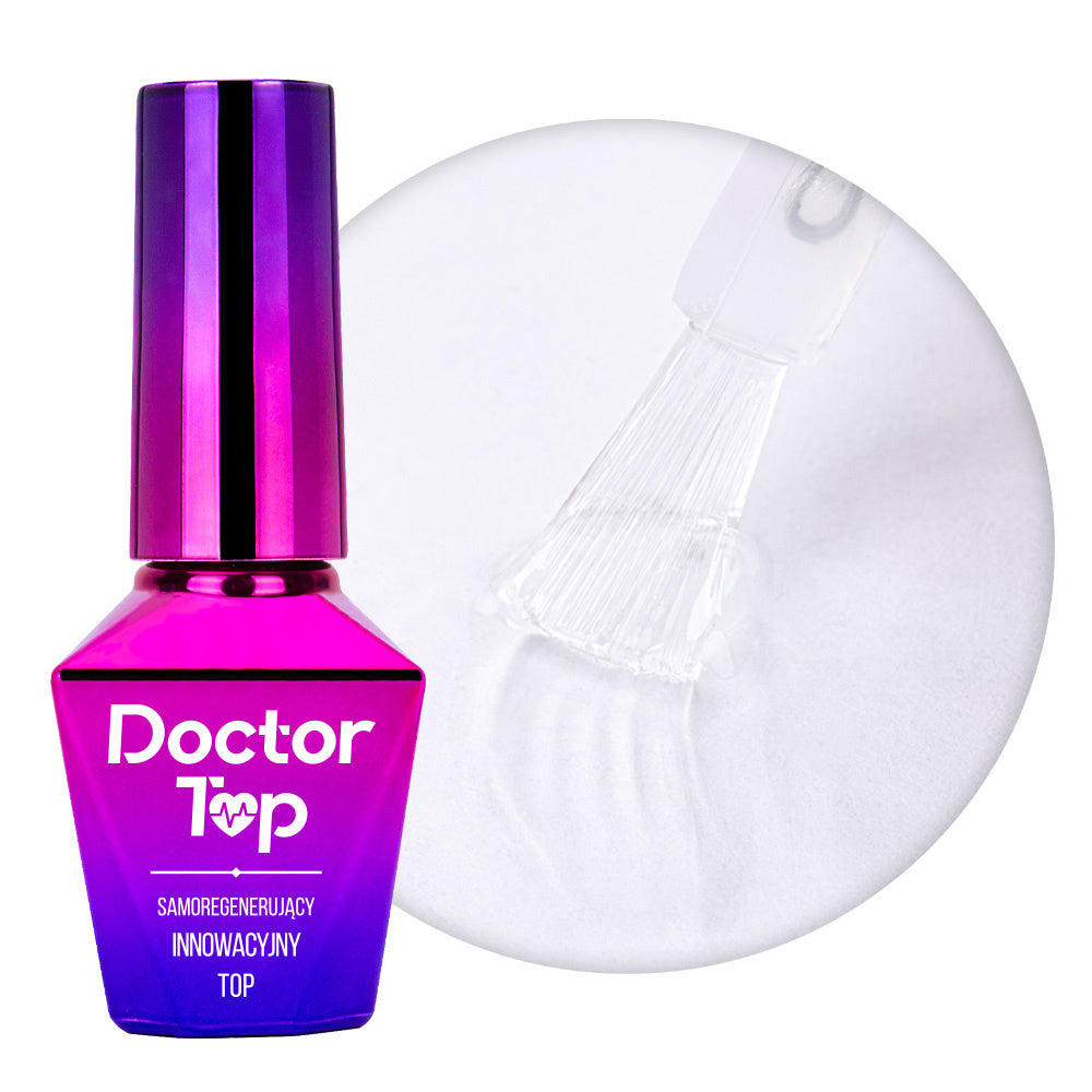 Molly Nails Top Nabłyszczający Samoregenerujący No Wipe Bez Przecierania Doctor Top Hema/Di-Hema Free Clear 10g