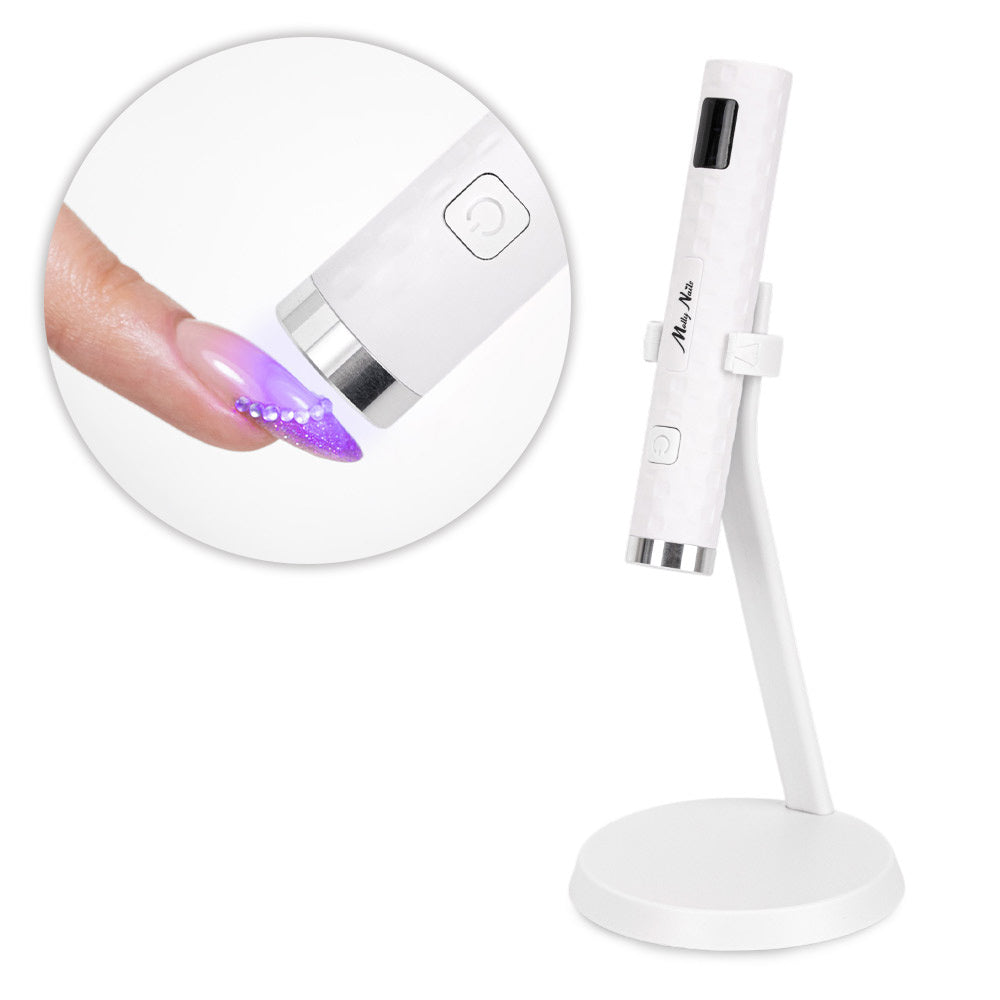 Molly Nails Lampa Do Paznokci LED 5W Do Lakierów Hybrydowych Żeli I Akrylożeli Bezprzewodowa Biała I2