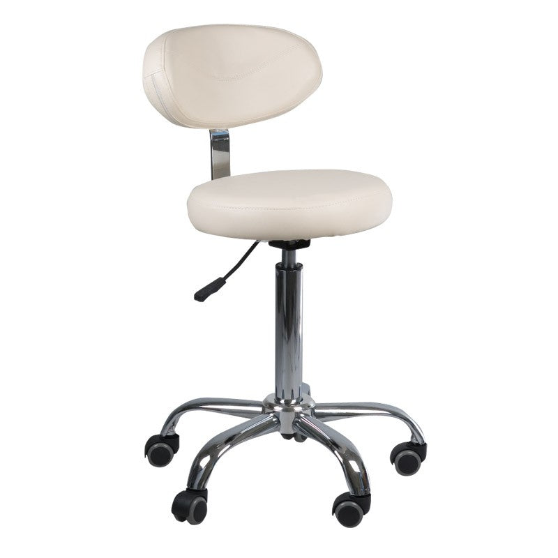 Taboret Kosmetyczny Z Oparciem Br-9934 Kremowy