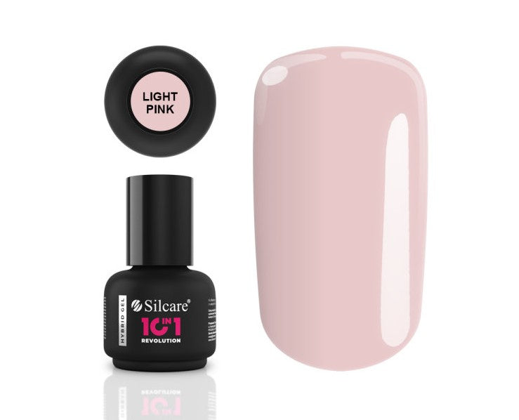 Silcare 10 in 1 Revolution Lakier Hybrydowy Light Pink z Pędzelkiem 15g