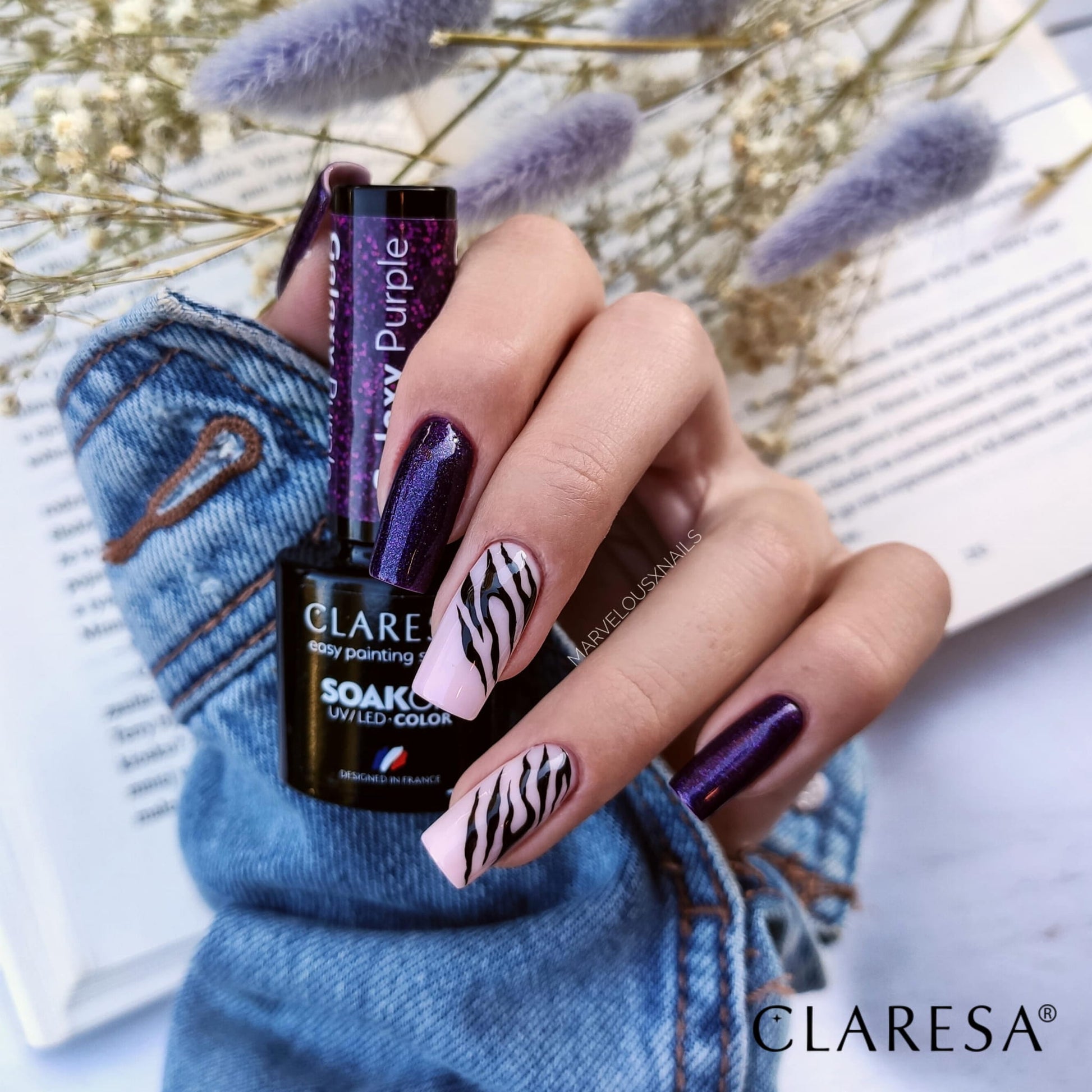 Claresa - Lakier hybrydowy GALAXY PURPLE -5g