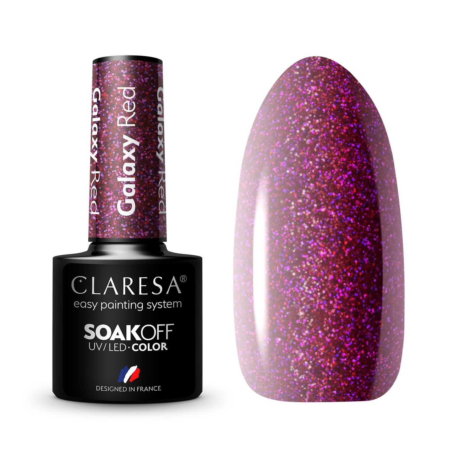 Claresa - Lakier hybrydowy GALAXY RED -5g