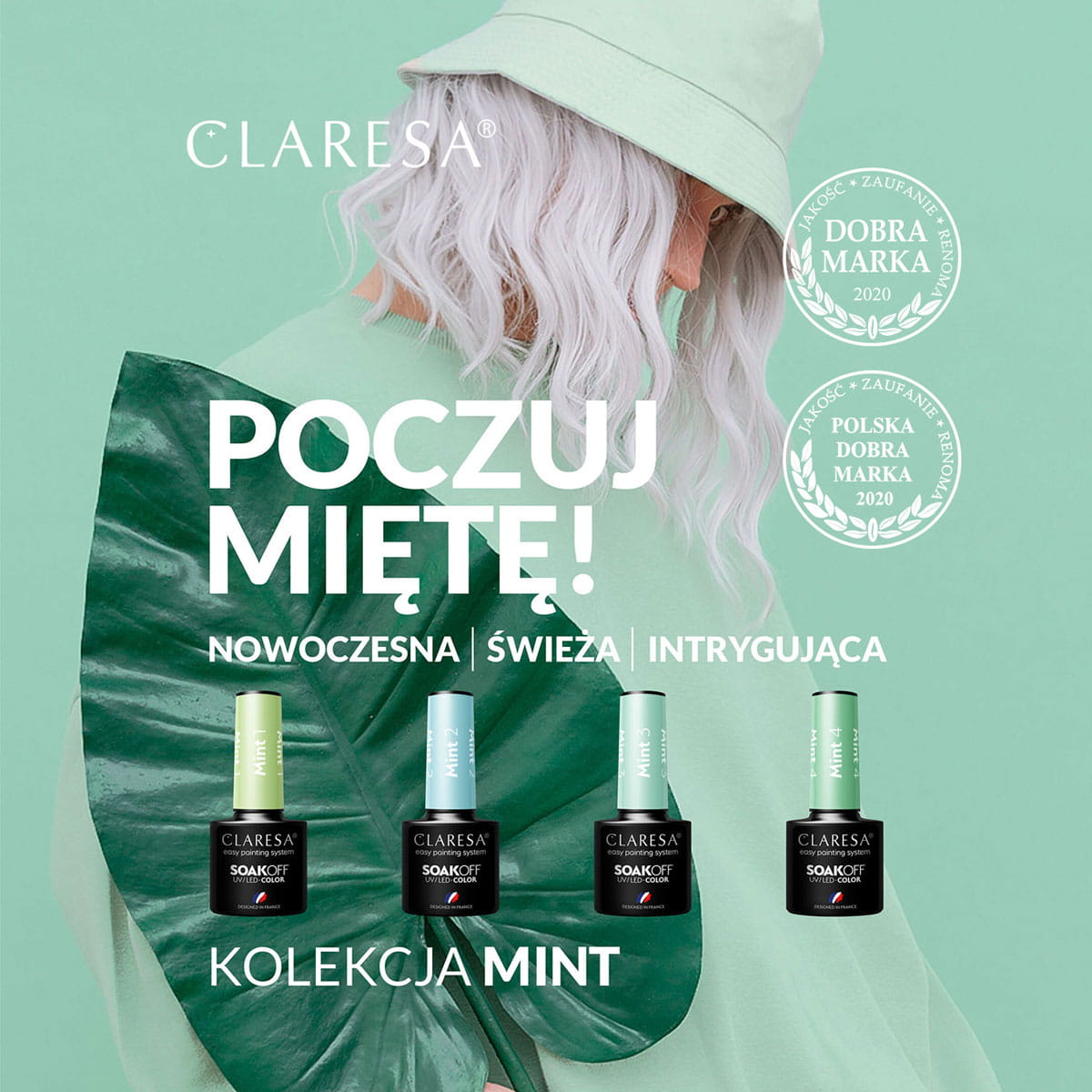 Claresa - Lakier hybrydowy MINT 2 -5g