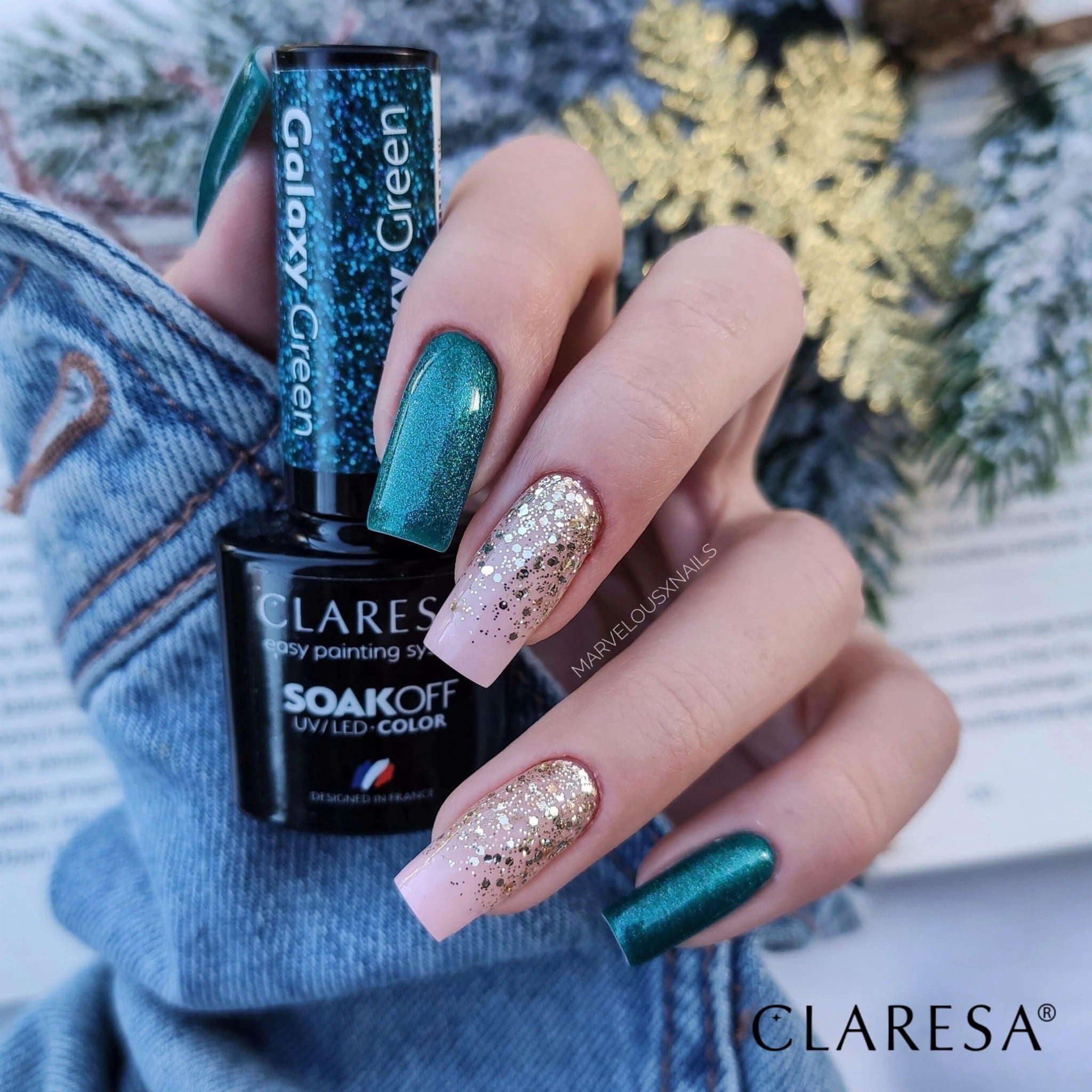 Claresa - Lakier hybrydowy GALAXY GREEN -5g
