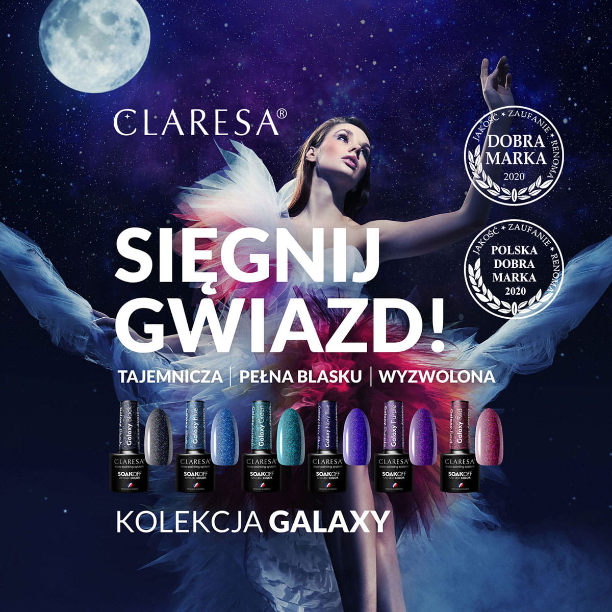 Claresa - Lakier hybrydowy GALAXY GREEN -5g