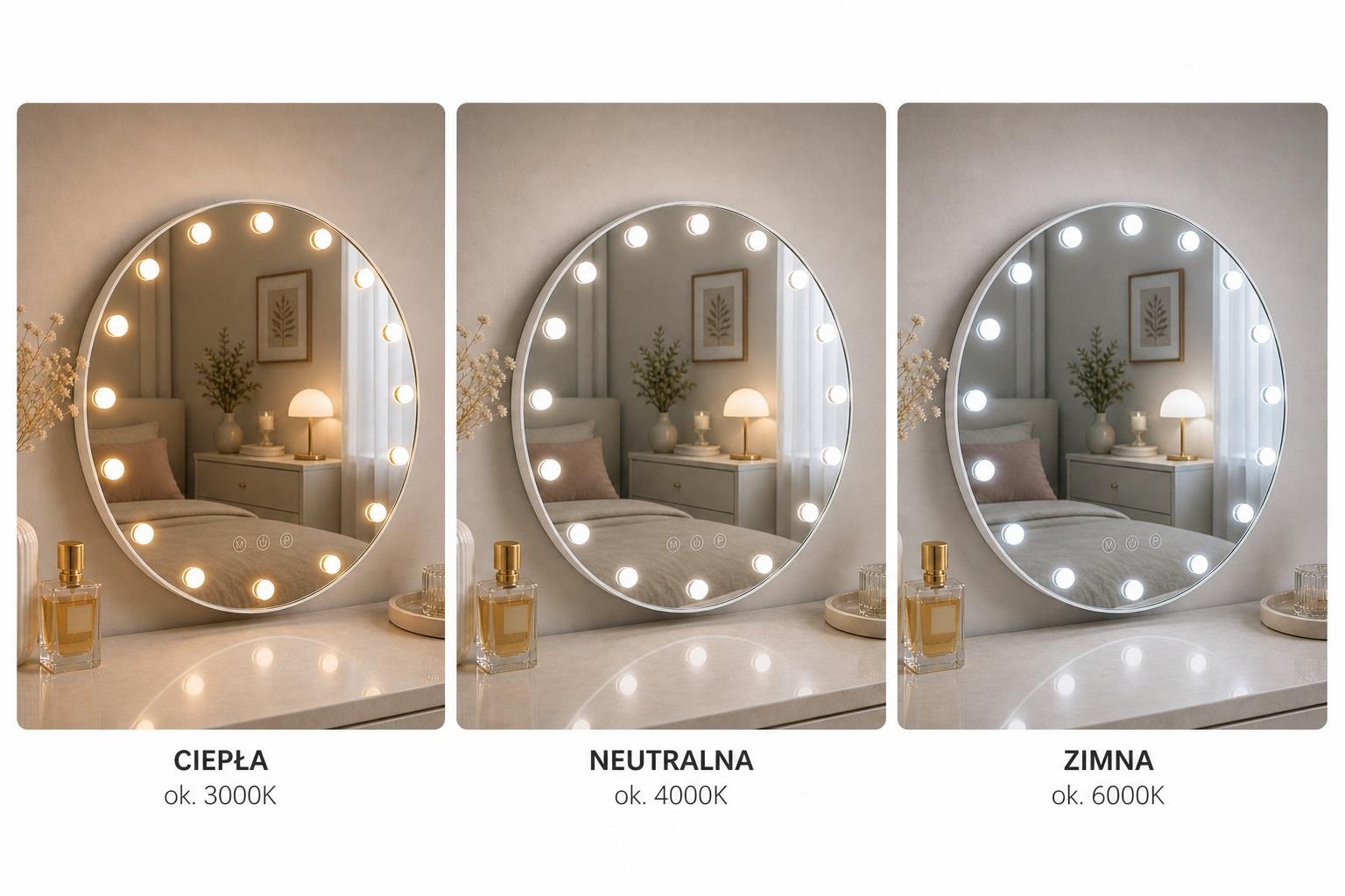 Lustro podświetlane LED HOLLYWOOD śr 70cm WA-80Z