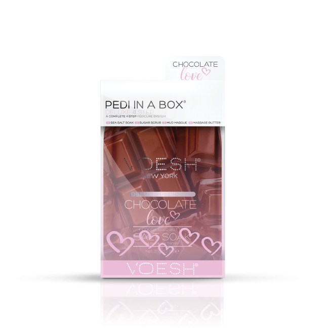 VOESH Chocolate Love Pedi In A Box Deluxe Zestaw Do Pedicure 4 Kroki