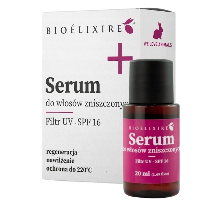 Bioelixire Regeneracyjne Serum Do Włosów Zniszczonych Filtr UV SPF 16 Olejek 20ml