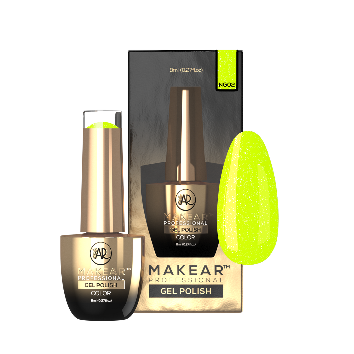 MAKEAR Makear Lakier Hybrydowy NG02 Glitter Neon 8Ml — Składniki i ocena