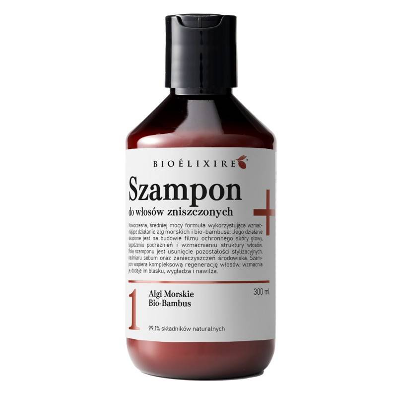Bioelixire Bioelixire Szampon Do Włosów Zniszczonych z Algami Morskimi 300ml