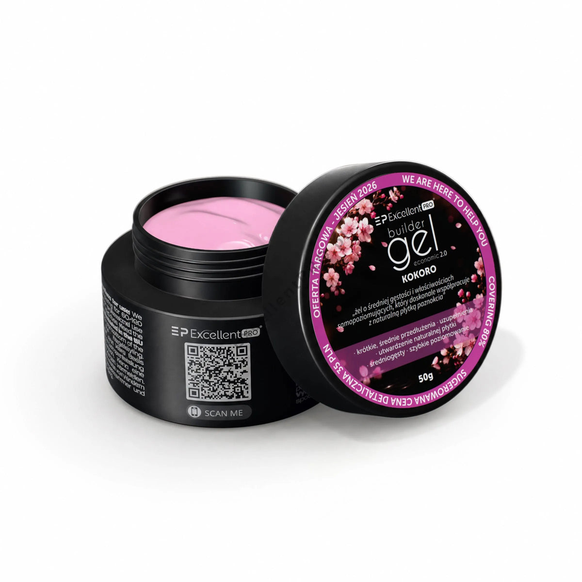Excellent Pro Builder Gel Economic 2.0 Kokoro mlecznoróżowy żel budujący 50 g
