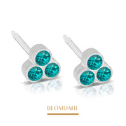 Blomdahl -  Kolczyk Clover Blue Zircon 6 mm SFJ Para