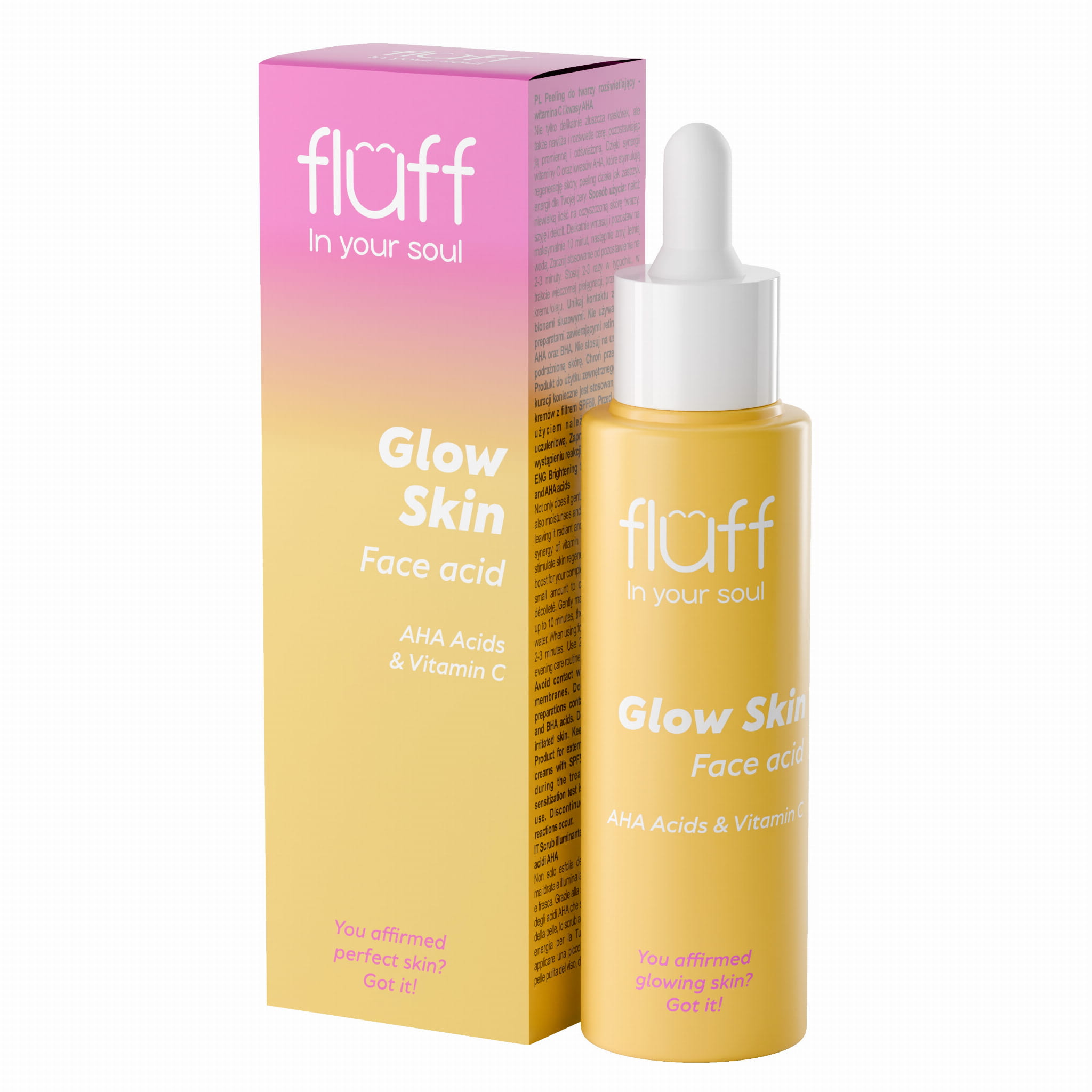 Fluff Peeling Do Twarzy Rozświetlający - Witamina C I Kwasy AHA 40ml