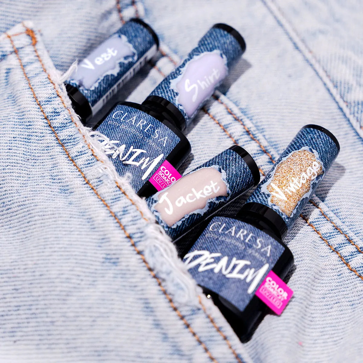 Claresa Lakier hybrydowy DENIM SKIRT głęboki granat 5 g