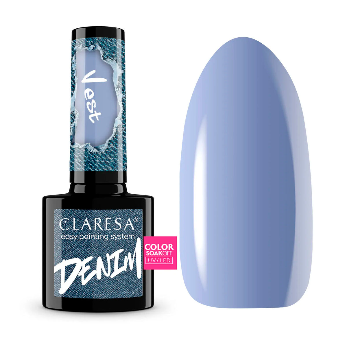Claresa Lakier hybrydowy DENIM VEST szary błękit 5 g