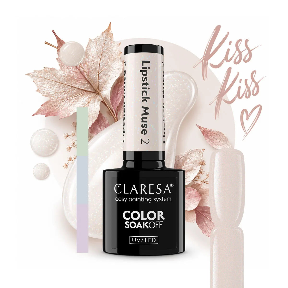 Claresa Lakier hybrydowy Lipstick Muse 2 Kremowy z brokatem 5 g